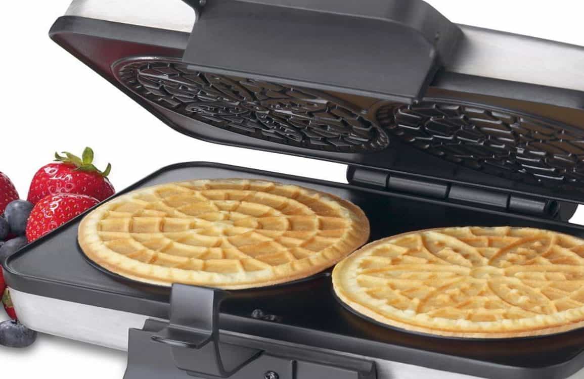 Palmer Pizzelle Maker Classic - Make 2 Delicious Pizzelles In Half The Time  Required By Hand Irons - 120 Volts, 800 Watts - Made in the USA
